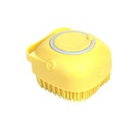 Silicone Bath Massage Gloves For Dog .Brush Pet Cat Bathroom Cleaning Tool Comb Brush For Dog Can Pour Shampoo Grooming Supplies (Yellow)