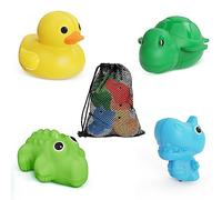 Silicone Bath Toys, Soft Baby Bath Toys with Mesh Bag, Animals Reusable Water Bomb Balloons, Quick Fill Self Sealing Pool Toys for Toddlers, Bathtub Toys, Baby Bath Essentials(4Pack)