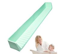 Silicone Bath Water Barrier - Transparent Shower Side Shield for Bathroom | Multi-Functional Corner Guard plus Integrated Storage Ledge & Suction Grip for Apartment, and Toilet Areas