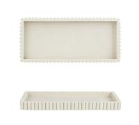 Silicone Bathroom Tray 24cm Waterproof Vanity Organizer(Beige)