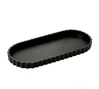 Silicone Bathroom Tray,Sink Caddy,Vanity Organizer,12in x 5in,Oval (Black)