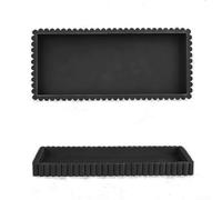 Silicone Bathroom Tray Small Waterproof Vanity Organizer(Black)