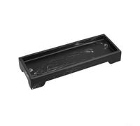 Silicone Bathroom Vanity Tray 25.5cm Non-Slip(Black B)