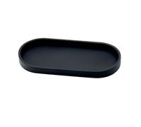 Silicone Bathroom Vanity Tray 25cm Non-Slip Soap Holder(Black)
