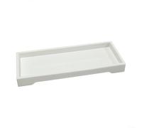 Silicone Bathroom Vanity Tray Non Slip Countertop Organiser for Soap Dispenser Cosmetics Shatterproof Storage Box White 25.5cm(White)