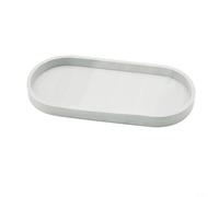 Silicone Bathroom Vanity Tray Non-Slip Countertop Organiser for Soap Dispenser & Toiletries - Shatterproof Storage Plate 25x11x2cm(White B)