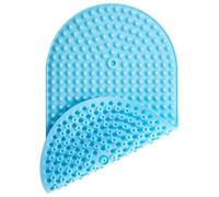 Silicone Bathtub & Shower Mat Non Slip, Bubble Massage Anti Slip Shower Floor Mat with 27 x 15 Inches for Easy Storage, Machine Washable Bath Mat for Tub with All Ages, Blue, Oval