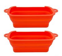 Silicone BBQ Grill Grease Collection Tray for Easy Use and Storage After Cooking (orange)