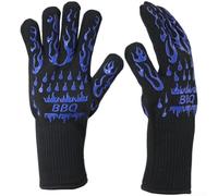 Silicone BBQ Grilling Gloves, Scald-resistant Grilling Gloves Extreme Heat Resistance For Indoor Outdoor Cooking Baking Camping Grilling(Blue)
