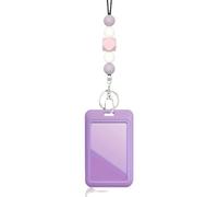 Silicone Beaded Neck Breakaway Teacher Lanyard with Purple ID Badge Holder for Keys,Keychain,Great Gift for Women,Staff,Teacher