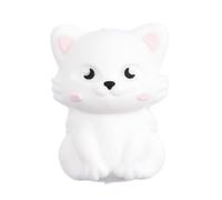 Silicone Beads, Cat Shape, White Size: About 28mm Long, 20.5mm Wide, 16.5mm Thick, Hole: 2mm.