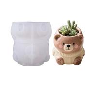 Silicone Bear Planter Mold Multi Purpose Design Container for Resin Cement and Decorative Items Bear Planter Creative Flowerpot Small Decorative Container