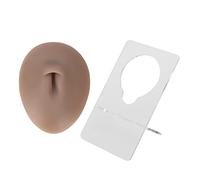 Silicone Belly Model 3D Piercing Practice Acupuncture Display Soft Belly Button Model for Teaching (Deep Skin Tone)