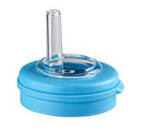 Silicone Beverage Bottle Seal with Integrated Straw Lid and Versatile Mini Cup Design for Ultimate Freshness (Sky Blue, 6cm)