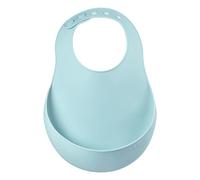 BÉABA - Silicone Baby Bib - Waterproof - Adjustable: Several Sizes - Light and Flexible - Ultra Soft - Easy to Clean - Large Pocket to Catch Food - Green