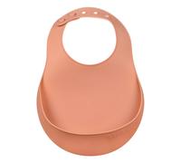 Béaba - Silicone Baby Bib - Waterproof - Multi-Adjustable Neck Width - Flexible and Lightweight - Ultra Soft - Easy to Clean - Large drip Tray - Terracotta