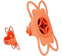 Silicone Bike Phone Mount with Shockproof Cushioning and Anti Slip Grip for Safe and Stable Phone Support on Bikes (Orange)