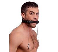 Silicone Bit Gag with Nipple Clamps
