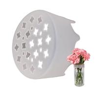 Silicone Blossom Grid Flower Arranger, Reusable Flexible Flower Vase Grid Silicone Floral Stem Holder for Vases, Waterproof Flowers Frog for Easy DIY Arrangements 8×4cm