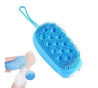 Silicone Body Brush, Shower Scrub Brush, Silicone Bubble Bath Scrubber, Soft Skin Cleansing, Double-Sided Functionality, 5.5x7.5x12.5cm, for Travel Home Use