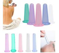 Silicone Body Cupping Cups For Face Neck Back Eyes Massage(4pcs Pink)