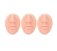 Silicone Body Parts, 3pcs Silicone Nose Model with Mouth Fake Nose Piercing Practice Kit Soft Elastic Reusable Piercing Nose Model Flexible Model for Jewelry Display (Light Beige)