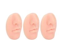 Silicone Body Parts, 3pcs Silicone Nose Model with Mouth Soft Elastic Reusable Piercing Nose Model Fake Nose Piercing Practice Kit Flexible Model for Jewelry Display (Light Beige)