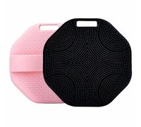 Silicone Body Scrubber 2-Pack, Shower Scrubber with Soft Bristles, Non-Slip Scrubbies for Body, Body Scrubber Exfoliator for Men and Women,Gentle Exfoliating and Lather Well (Black+Pink)
