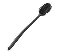 Silicone Body Scrubber, Back Scrubber, Double Sided Shower Brush with Long Handle for Shower Exfoliating and Massage, Black