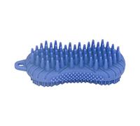 Silicone Body Scrubber Brush Dual Side Ergonomic Handle Safe Massage Exfoliator for Body Hair Scalp Care Purple Green Blue Black (Blue)