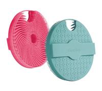 Silicone Body Scrubber, Gentle Exfoliating Body Scrubber for the Shower, Silicone Loofah with Easy-Lathering Bristles, Durable and More Hygienic Than Traditional (Green+Pink)
