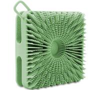 Silicone Body Scrubber, Loofah Double-Sided Body Brush, Shower Scrubber and Scalp Massager Shampoo Brush for Sensitive Kids Women Men All Kinds of Skin (Grass Green)