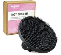 Silicone Body Scrubber-Silicone Shower Brush for Gentle Exfoliating & Lathering with Body Scrub & Wash, Durable & Hygienic, Deep Cleansing Exfoliator for All Skin Types - Shower Essential (Black)