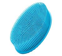 Silicone Body Scrubber, Soft Shower Brush for Exfoliating and Cleaning, Comfortable Face Skin Massage Tool (Blue)