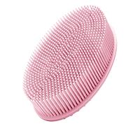 Silicone Body Scrubber, Soft Shower Brush for Exfoliating and Cleaning, Comfortable Face Skin Massage Tool (Pink)