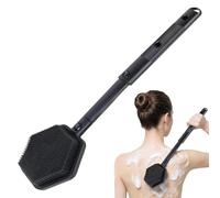 Silicone Body Wand - Blue Reachable Skin Buffer Adjustable Handle Stick, Duales Surfaces Tool, Flexible Manual Massager | Ergonomic Rubber Back Brush Long Extendable Pole Reaches Difficult Areas For S