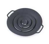 Silicone Boil Over Protector 30 cm - Splash Guard Pot Lid for Cooker, Microwave & Bowls | Heat Resistant, Dishwasher Safe & Universal (Black)