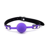 Silicone Bondage Ball Gag for Sex Play, BDSM Restraints Open Mouth Sex Gags Muzzles, Silicone Sex Toys SM Bite Gag (Purple-1)
