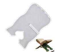 Silicone Book Holder Mold - Epoxy Casting Moulds, Resin Crafting Form for Reading Ledges, Angled Display Template with Slot Design, Art Accessory, Creative Tool for Studies, Desks and Shelves