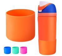 Silicone Boot for Owala Water Bottle 16oz 14oz 12oz, Anti-Scratch Anti-Slip No Noise Protective Sleeve Compatible with Owala Cup, Insulated Stainless-Steel Tumblers Bottom Boot for School(Orange)