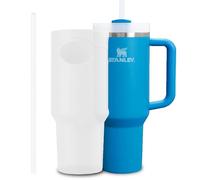 Silicone Boot for Stanley Cup 40 oz Tumbler Sleeve Accessories & Replacement 12.2” Straw Set Compatible for Stanley Case Quencher with Handle Full Body Protector Case (Clear White)