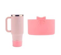 Silicone Boot for Stanley, Pink Bow Protective Silicone Boot Anti-Slip Water Bottle Bottom Sleeve Cup Bottom Cover Compatible with Stanley 20/30/40oz Tumbler