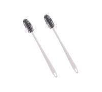 Silicone Bottle Brush, 27cm Long Handle, Soft Bristles for Baby Bottles, Glass Cups, Thermoses (2, White)