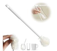 Silicone Bottle Brush 360 Rotating Soft Bristle 360° No-Dead-Angle, Anti-Drop, For Bottles, Tall Glasses, Narrow Containers, Dishwasher Safe Scrubber Cleaner, Long Handle, Household Tool