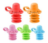 Silicone Bottle Caps, Spillproof Drink Covers, Foldable Basket Set, 5cm, Leakproof Water Bottle Toppers, Soft Mouth Protection, 5 Pieces, for Travel, School, Picnic, Road Trips Outdoor Adventures