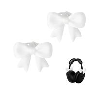 Silicone Bow Headphone Accessories - Cute Bows for Headphone Decoration,Universal Fit,Clip-On Design,Gift for Music Lovers & Women (White)