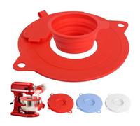 Silicone Bowl Cover for Kitchenaid 4.5-5 QT Tilt-Head Stand Mixer - Splash Guard with Integrated Pouring Chute & Foldable Bowl - Dishwasher Safe Pouring Shield Keep the Countertop Tidy (Red)