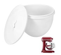 Silicone Bowl Liners for KitchenAid 7Qt Stand Mixers, Mixing Bowl Inserts with Lids, Replacement Mixer Accessories (White, 1PCS)