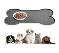 Silicone bowlmat Non-Slip, Double Bowl placemat Anti-Spill, Easy to Clean, Portable When Going Out