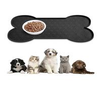 Silicone bowlmat Non-Slip, Double Bowl placemat Anti-Spill, Easy to Clean, Portable When Going Out